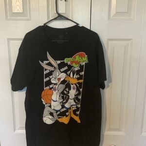 Space Jam Looney Tunes Black Graphic Tee